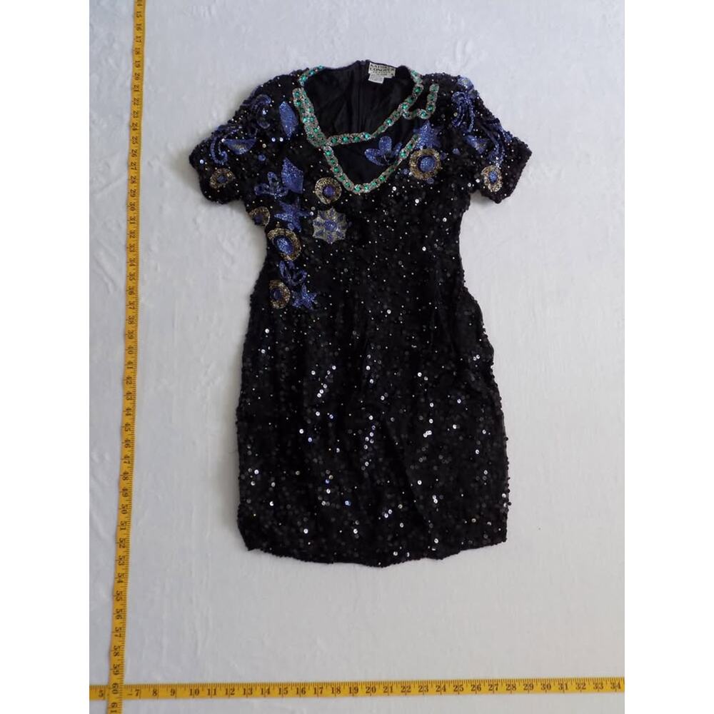 Vintage Kathryn Conover Petites‎ by Night 100% Silk Dress 80s 90s